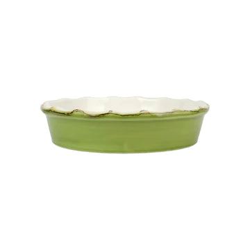 Vietri Italian Bakers Green Pie Dish