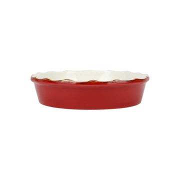 Vietri Italian Bakers Red Pie Dish