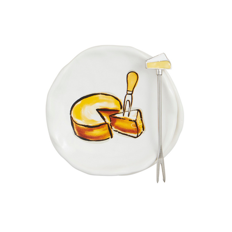 Mudpie Cheese Tapas Plates and Fork Set