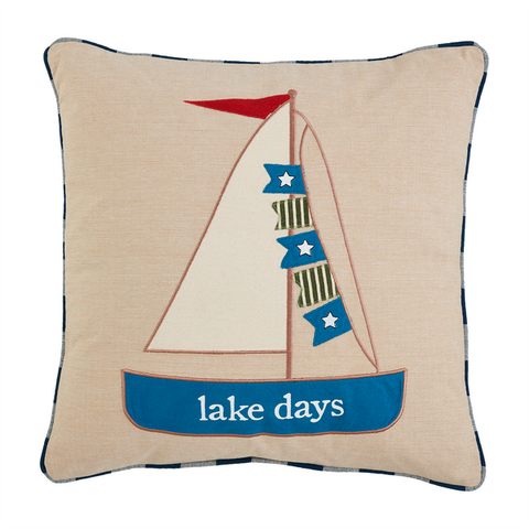 Mudpie Lake Days Appliqué Pillow