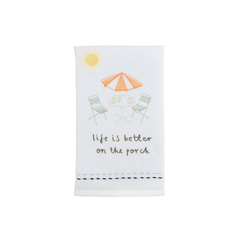 Mudpie Life Is Better Embroidered Towel