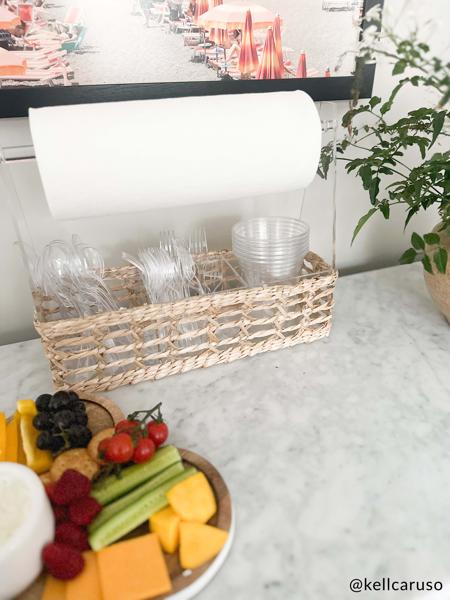 Mudpie Woven Acrylic Utensil and Towel Caddy