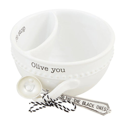 Mudpie Olive Bowl and Spoon Set