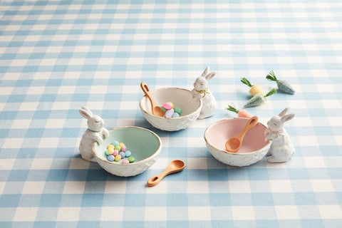 Mudpie White Bunny Candy Dish Set