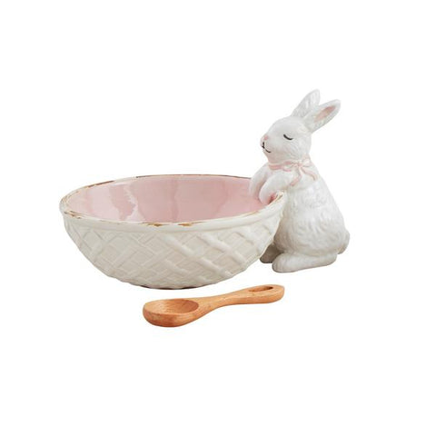 Mudpie Pink Bunny Candy Dish Set