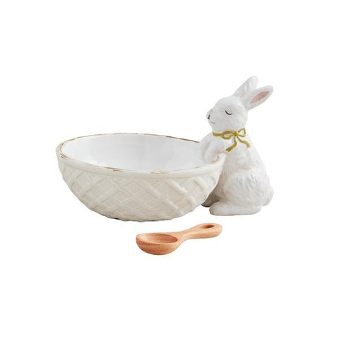 Mudpie White Bunny Candy Dish Set