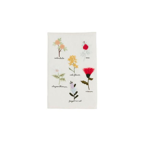 Mudpie Flower Embroidered Towel