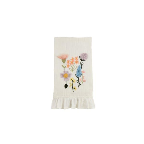 Mudpie Flower Collage Waffle Weave Towel