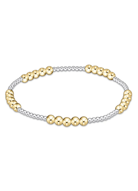 enewton classic blissful pattern 2mm bead bracelet - 4mm mixed metal
