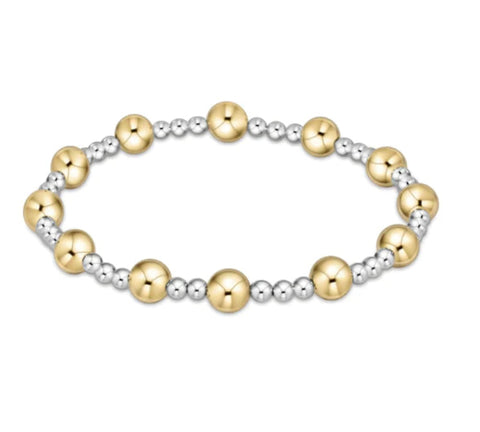 enewton classic sincerity pattern 6mm bead bracelet - mixed metal