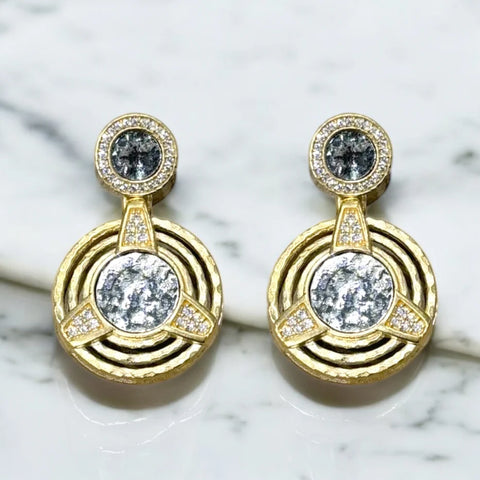 Tat2 Designs Gold Morro Double Coin Earrings