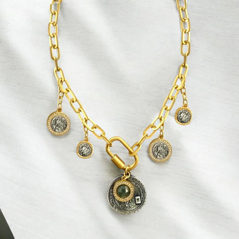 Tat2 Designs Gold Mesa Carabiner Necklace