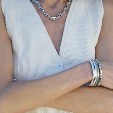 Tat2 Designs Vintage Silver Enzo Bangle