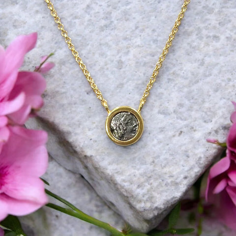 Tat2 Designs Gold Flora Coin Necklace
