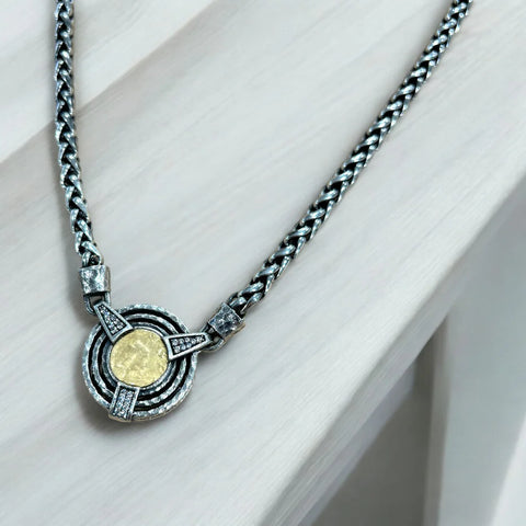 Tat2 Designs Vintage Silver Morro Coin Necklace
