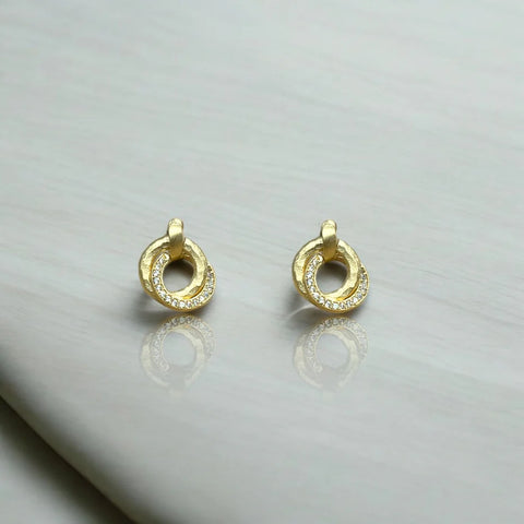 Tat2 Designs Gold Mini Trinity Earrings