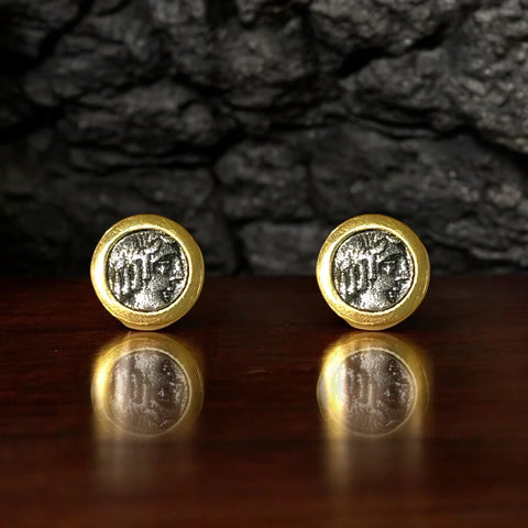 Tat2 Designs Gold Flora Coin Stud Earrings
