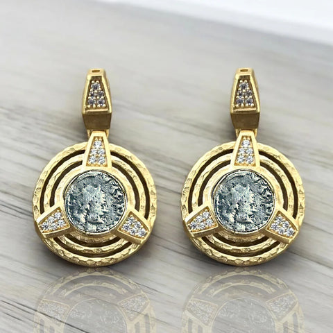 Tat2 Designs Gold Morro Coin Earrings