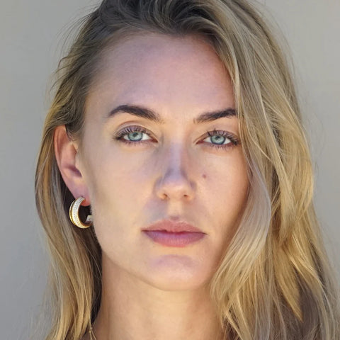 Tat2 Designs Gold Pave Noma Hoop Earrings