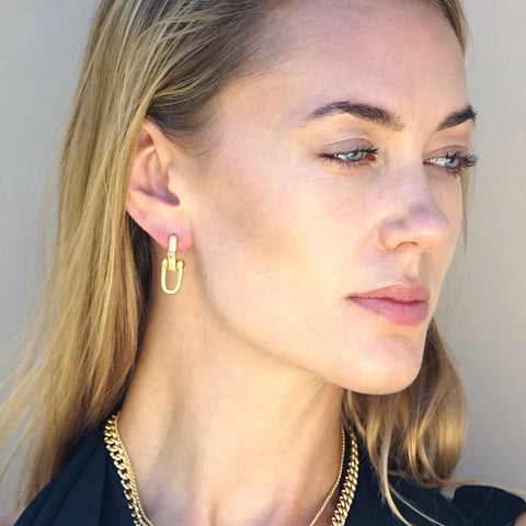 Tat2 Designs Gold Brioni Horseshoe Earrings