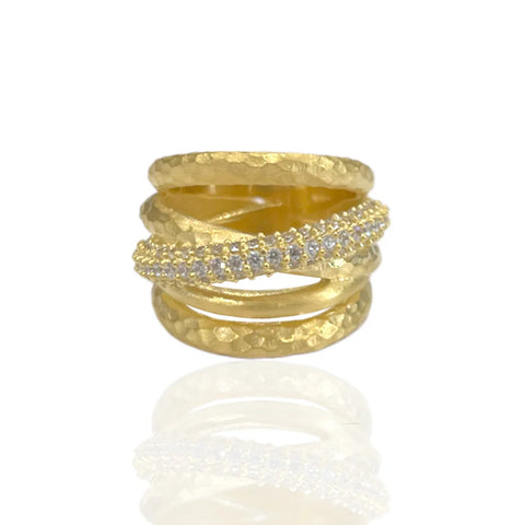 Tat2 Designs Gold Almora Layered Band Ring