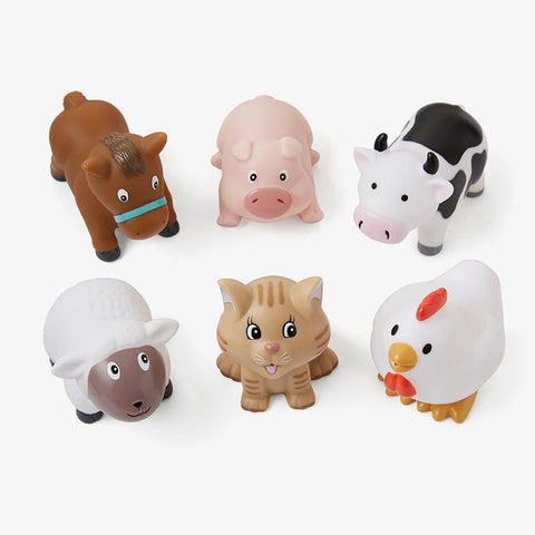 Elegant Baby Barnyard Party Squirtie Bath Toys