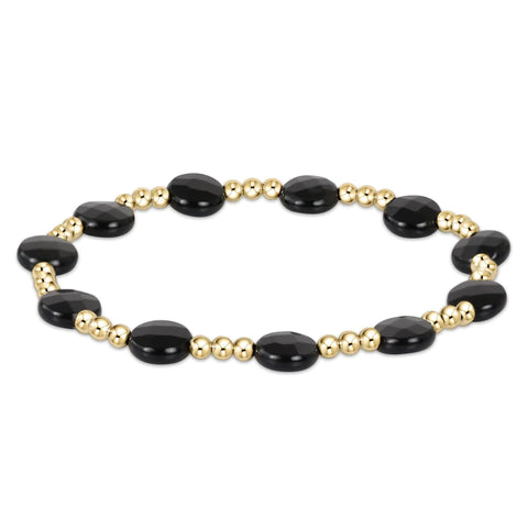 enewton Admire Gold 3mm Bead Bracelet - Faceted Onyx
