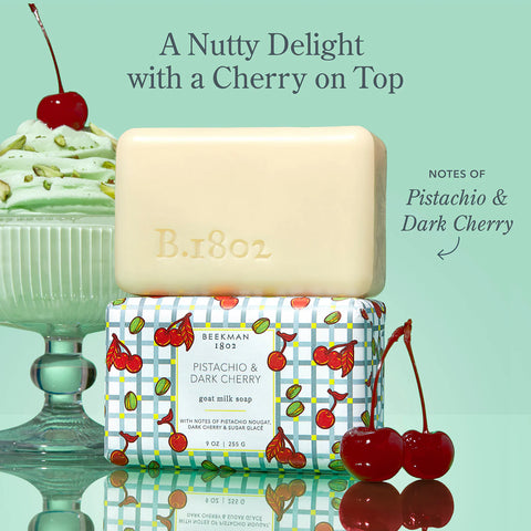 Beekman 1802 Pistachio & Dark Cherry Bar Soap 9 oz