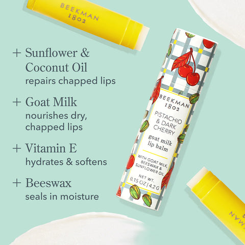 Beekman 1802 Pistachio & Dark Cherry Lip Balm