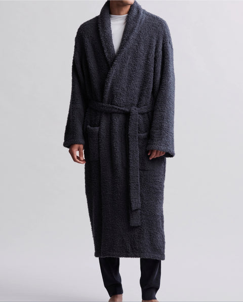 Barefoot Dreams CozyChic® Adult Robe For Men & Women Slate Blue