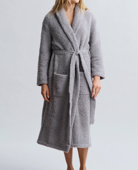 Barefoot Dreams CozyChic® Adult Robe For Men & Women Dove Gray