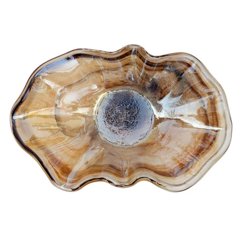 NEW Vietri Onda Glass Tortoiseshell Large Bowl