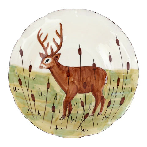 Vietri Wildlife Footed Deer Pedestal Fruit Bowl