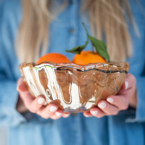 Vietri Onda Glass Tortoiseshell Small Bowl