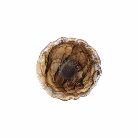 NEW Vietri Onda Glass Tortoiseshell Small Rimmed Bowl