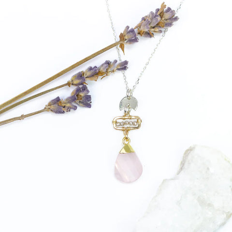 Laura J Rose Quartz Radiance Necklace