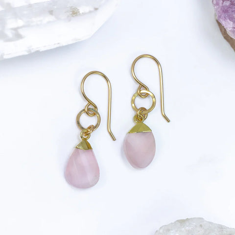 Laura J Rose Quartz Radiance Earrings