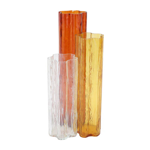 Vietri Flora Glass Amber Vase