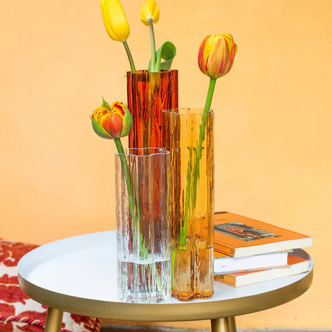 Vietri Flora Glass Amber Vase