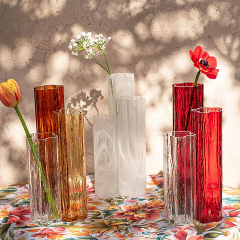 Vietri Flora Glass White Vase