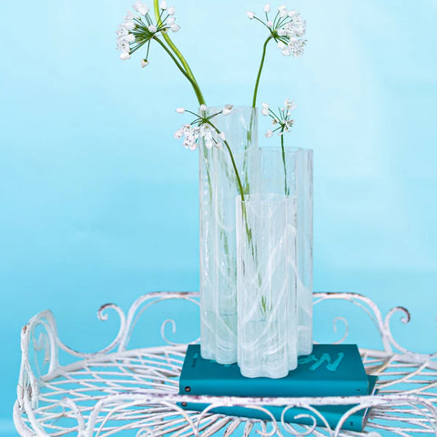 Vietri Flora Glass White Vase