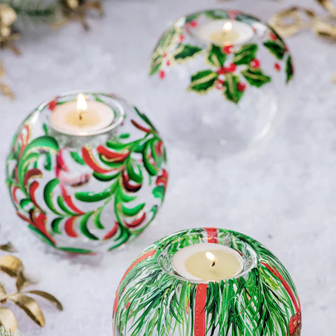 NEW Vietri Illuminare Holiday Scroll Votive
