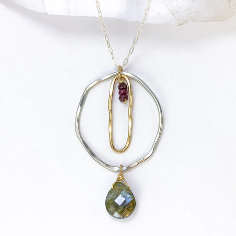Laura J Crimson Twilight Pendant Necklace