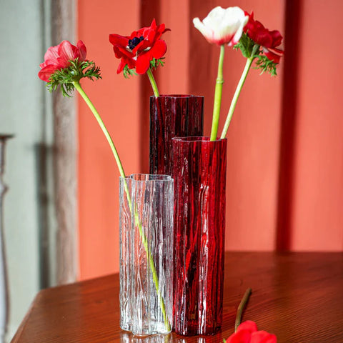 Vietri Flora Glass Red Vase