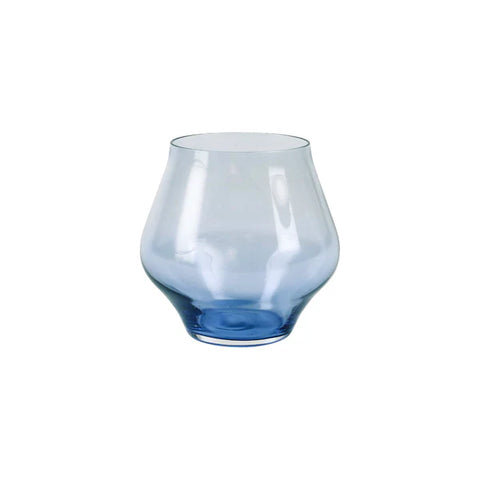 Vietri Contessa Blue Stemless Wine Glass