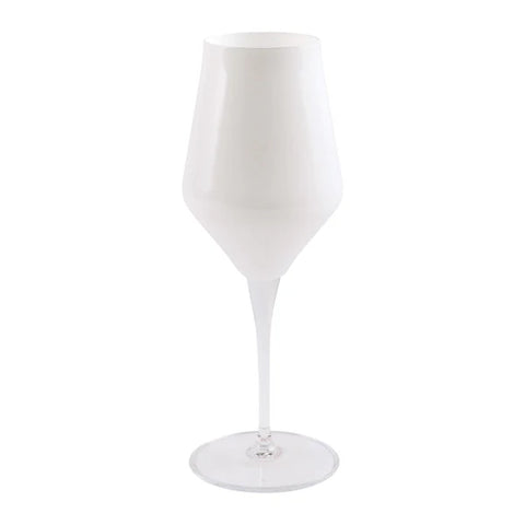 Vietri Contessa White Water Glass