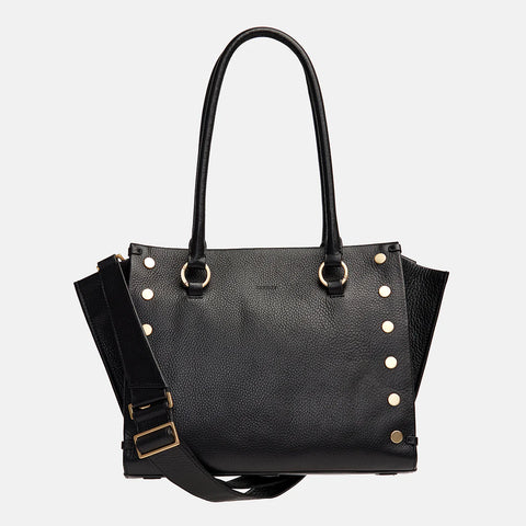 Hammitt Allen Large Black Brushed Gold Red Zip Leather Tote Bag Susan s Treasures