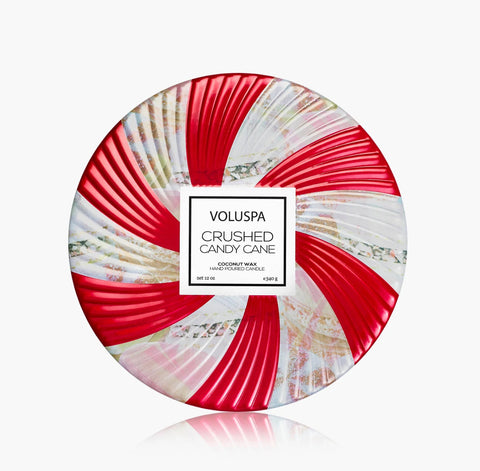 Voluspa Crushed Candy Cane 3 Wick Tin Candle