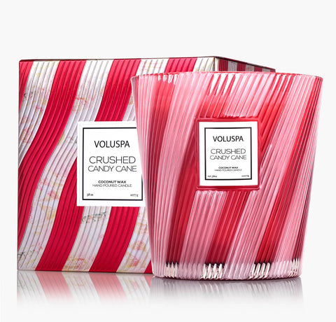 Voluspa Crushed Candy Cane 3 Wick Hearth Candle