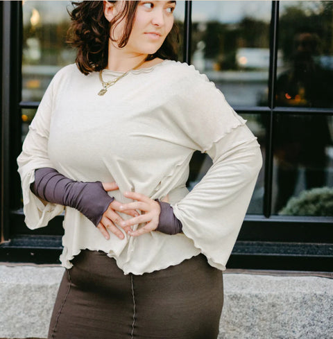 NEW Angelrox Truly Bell Sleeve Top Heaven Shimmer
